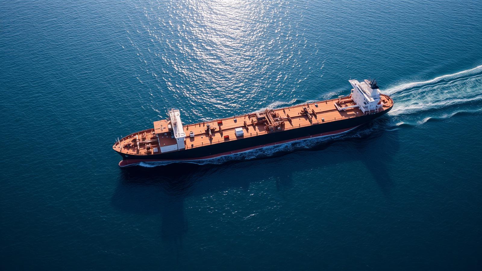 Oil tanker at sea